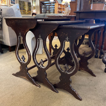 Dark Wood Nesting Tables SET of 3