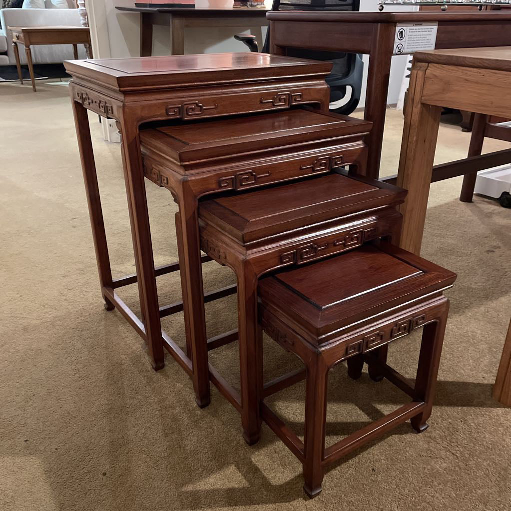 Asian Style Mahogany Nesting Tables
