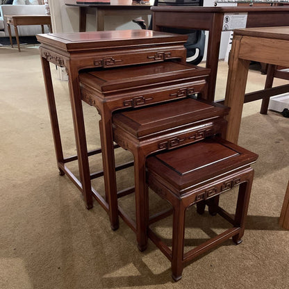 Asian Style Mahogany Nesting Tables