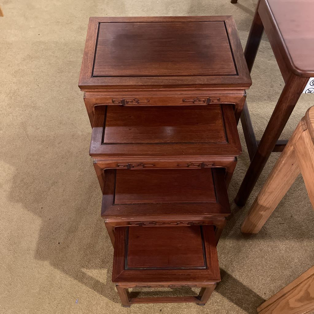 Asian Style Mahogany Nesting Tables