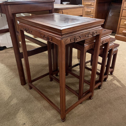 Asian Style Mahogany Nesting Tables