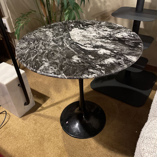 Black Marble Saarinen Style Side Table C SIDE TABLES