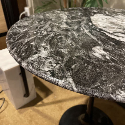 Black Marble Saarinen Style Side Table