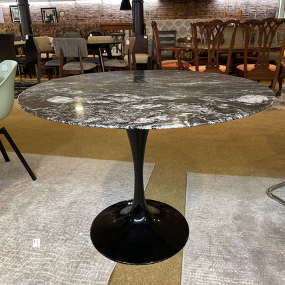 Black Marble Saarinen Style Pedestal Dining Table