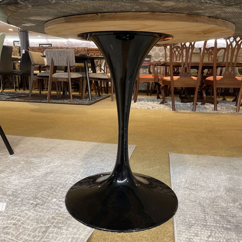 Black Marble Saarinen Style Pedestal Dining Table