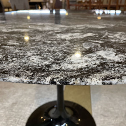 Black Marble Saarinen Style Pedestal Dining Table