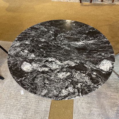 Black Marble Saarinen Style Pedestal Dining Table