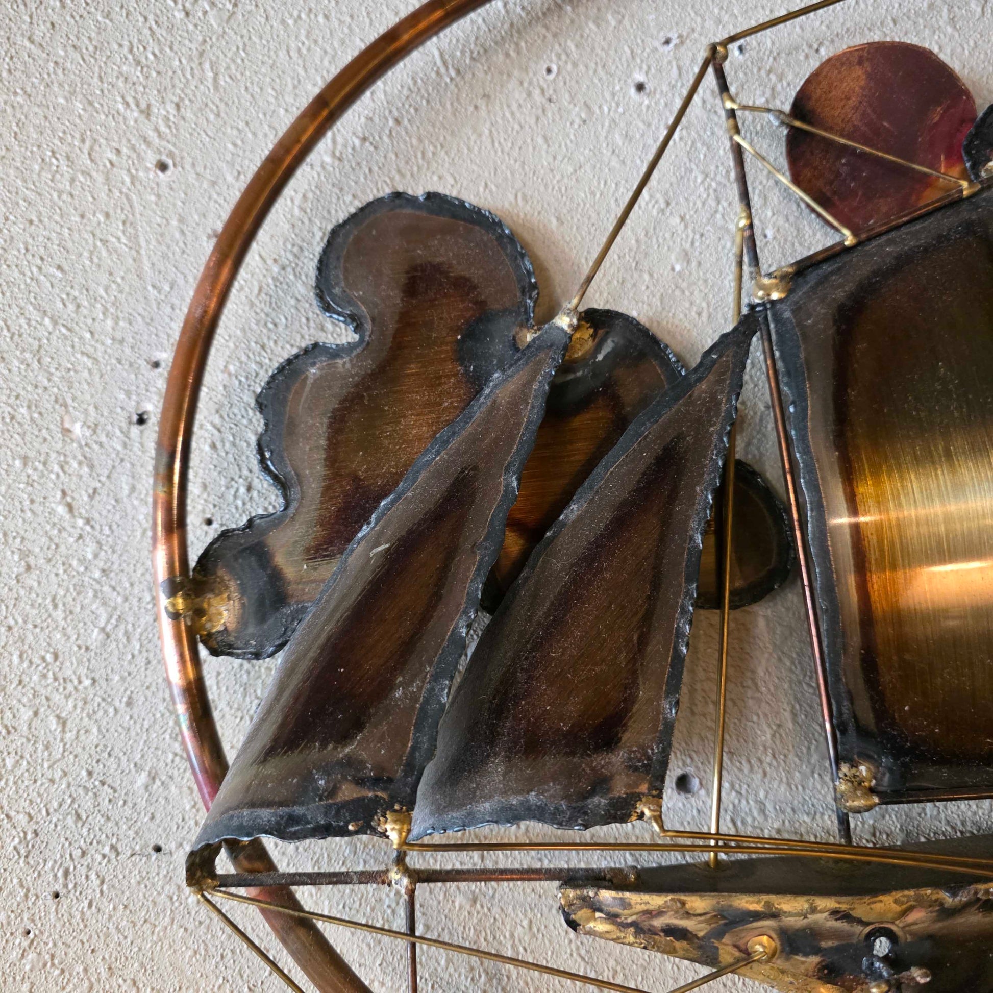 MC Brass Sail Boat Wall Sculpture SMALLS