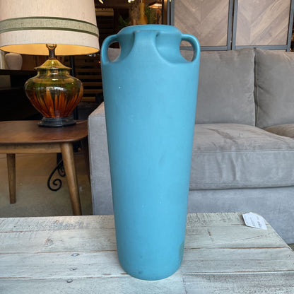 Tall Teal Silvestri Pottery Vase