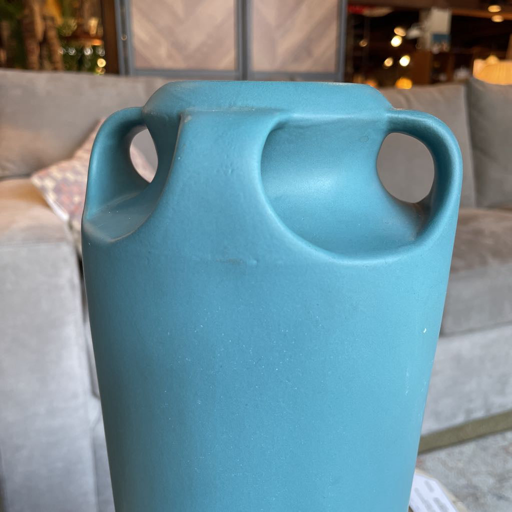 Tall Teal Silvestri Pottery Vase