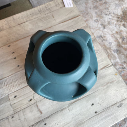 Tall Teal Silvestri Pottery Vase