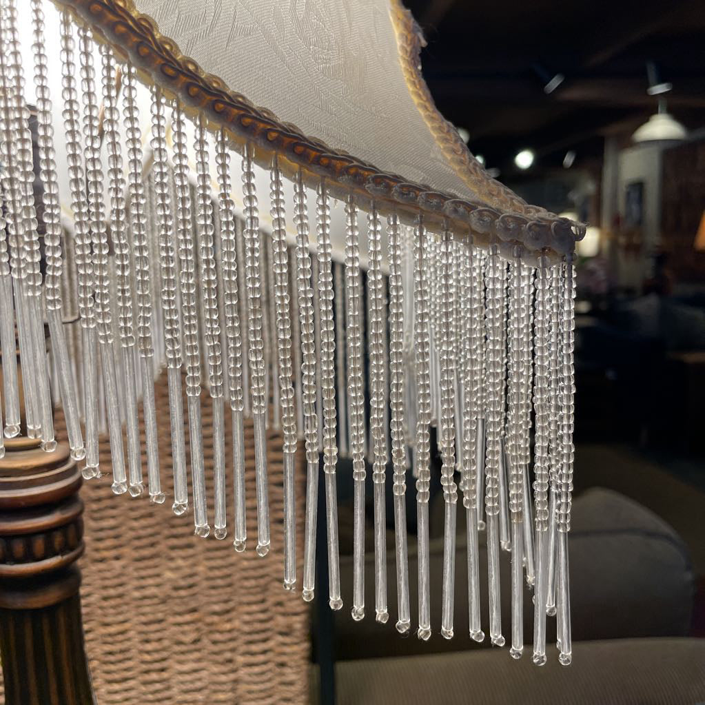 Dale Tiffany Victorian Table Lamp w Heart Shade and Beaded Fringe