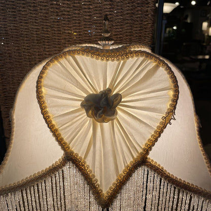 Dale Tiffany Victorian Table Lamp w Heart Shade and Beaded Fringe