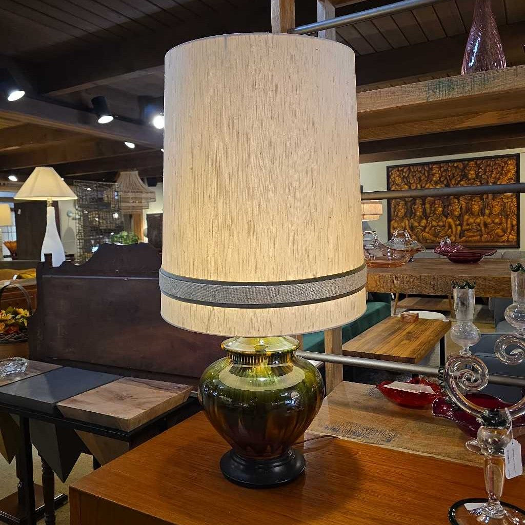 MC Green and Brown Drip Glaze Table Lamp
