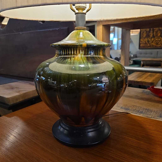 MC Green and Brown Drip Glaze Table Lamp LAMPS