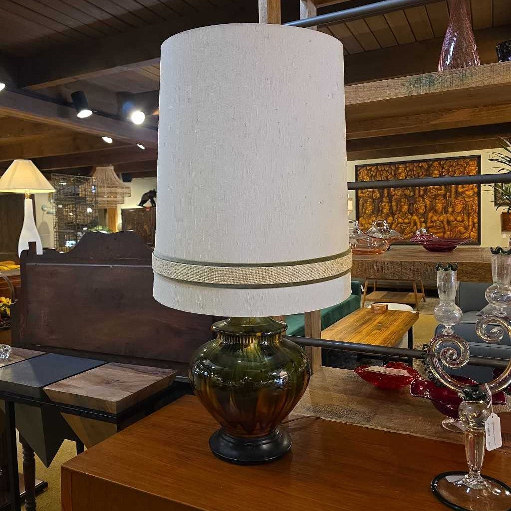 MC Green and Brown Drip Glaze Table Lamp