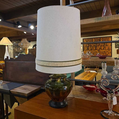 MC Green and Brown Drip Glaze Table Lamp