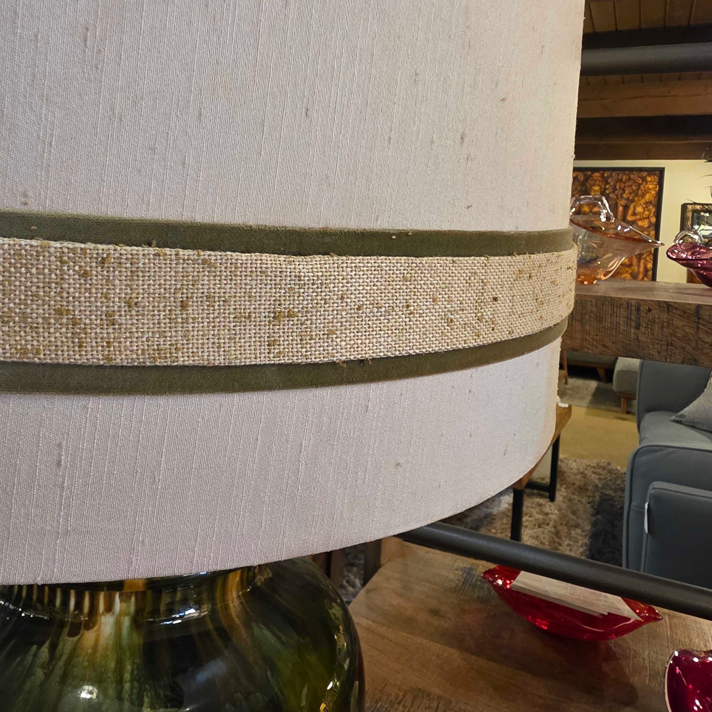 MC Green and Brown Drip Glaze Table Lamp