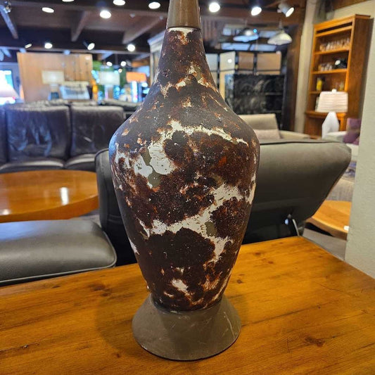 White and Brown Splat Table Lamp NO SHADE