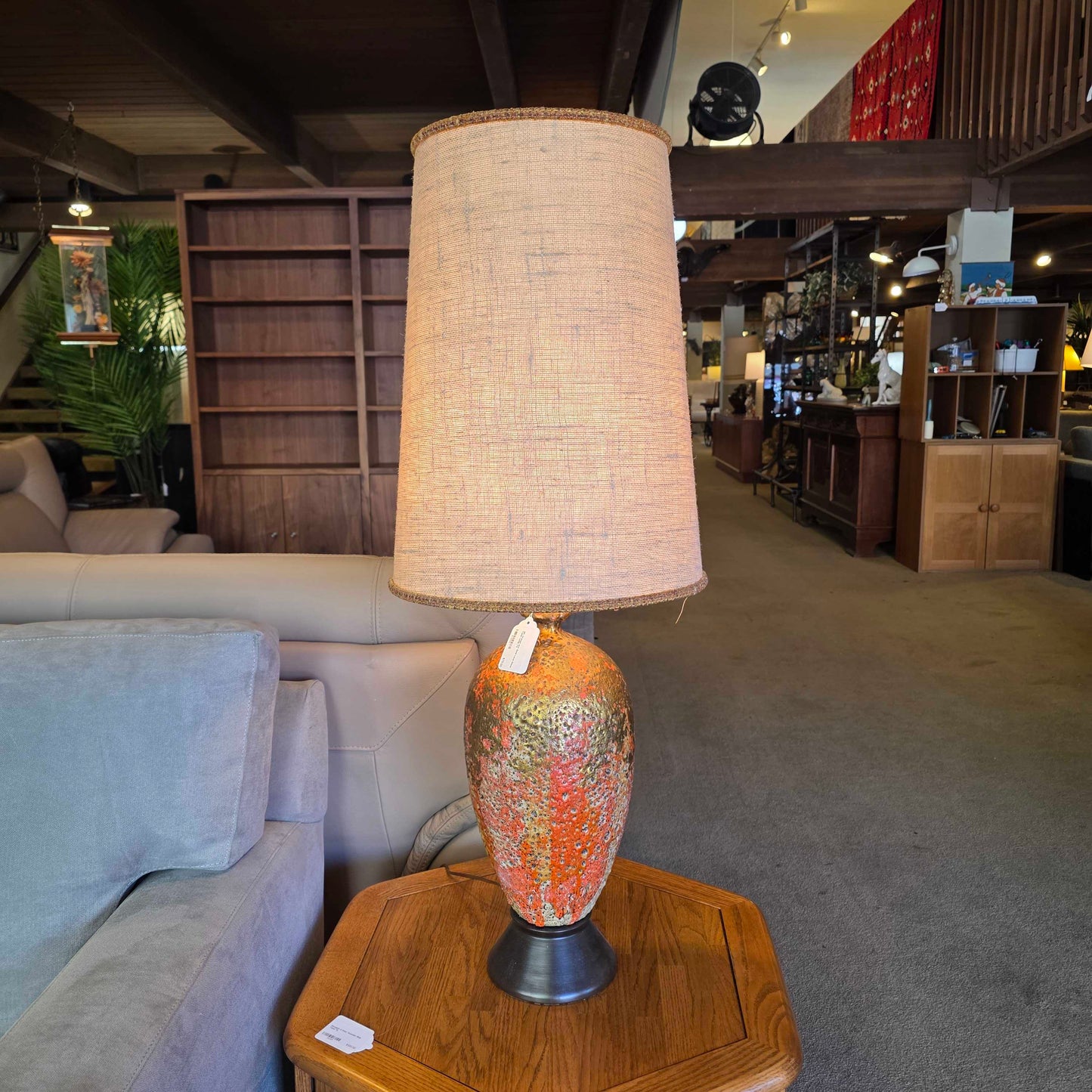 MC Orange and Gold Lava Glaze Table Lamp
