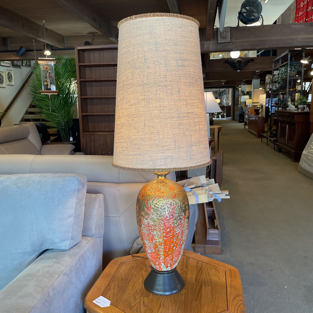 MC Orange and Gold Lava Glaze Table Lamp