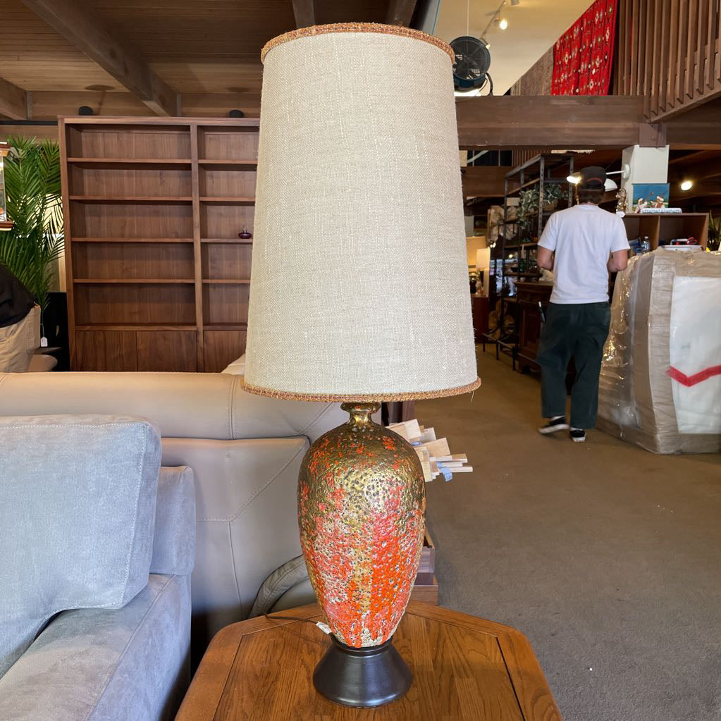MC Orange and Gold Lava Glaze Table Lamp