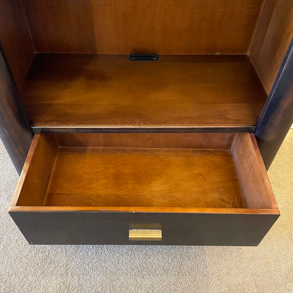 Dark Wood 4 Tier Bookshelf w/ Bottom Drawer