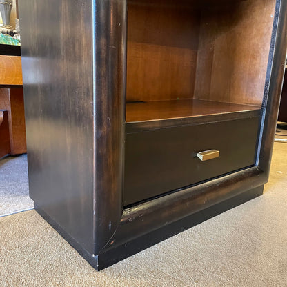 Dark Wood 4 Tier Bookshelf w/ Bottom Drawer