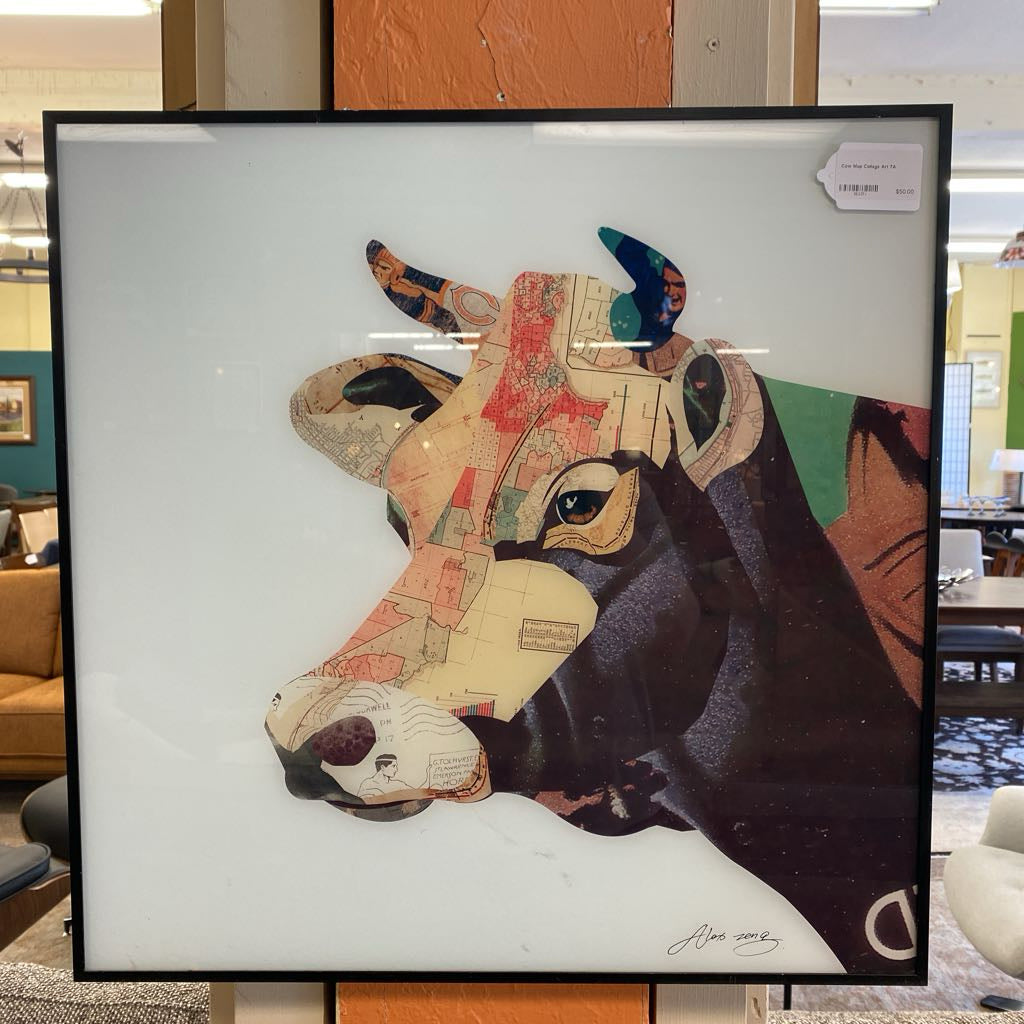 Cow Map Collage Art ART