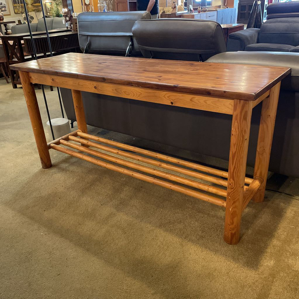 Pine Slatted Tier Wooden Console Table C CONSOLE TABLES