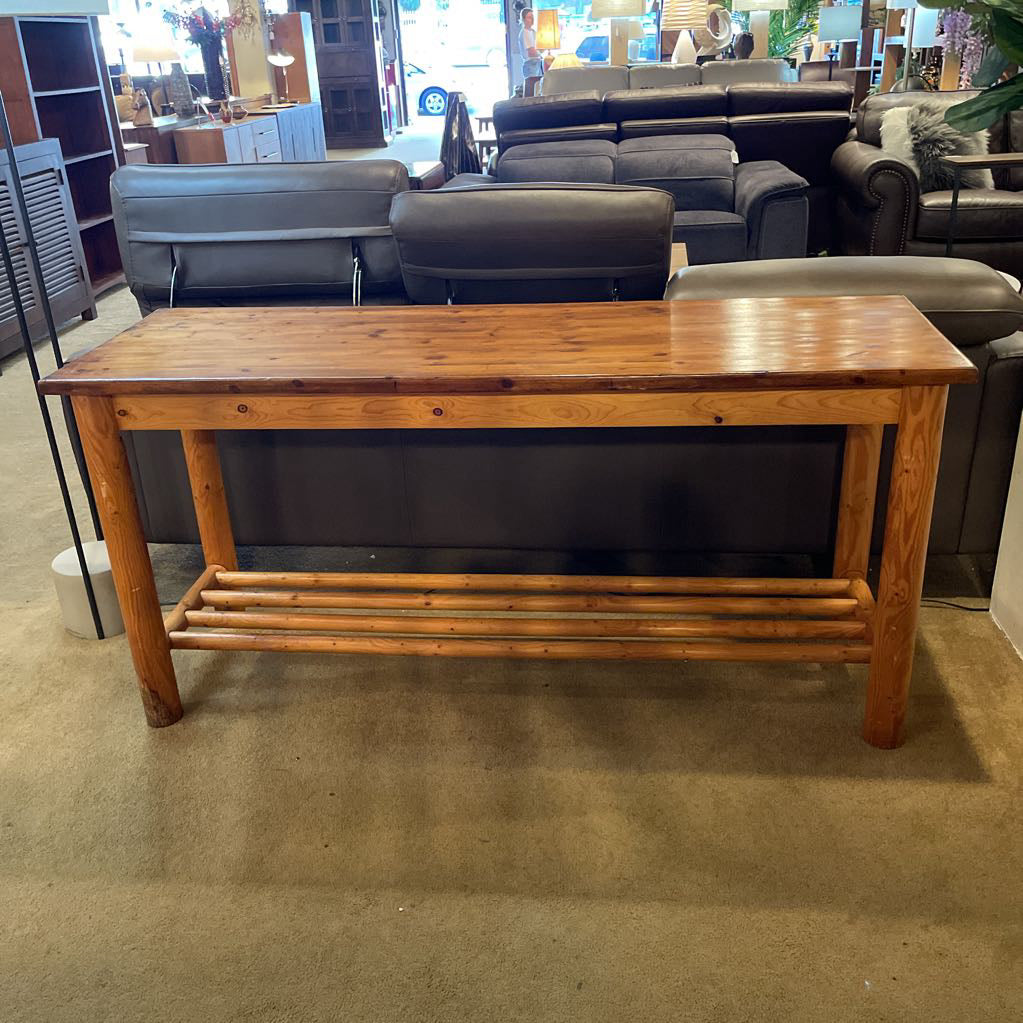 Pine Slatted Tier Wooden Console Table C CONSOLE TABLES