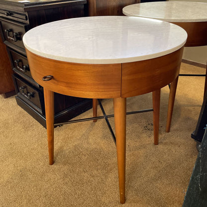 West Elm Marble Top Round 1 Drawer Nightstand