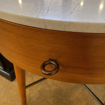 West Elm Marble Top Round 1 Drawer Nightstand