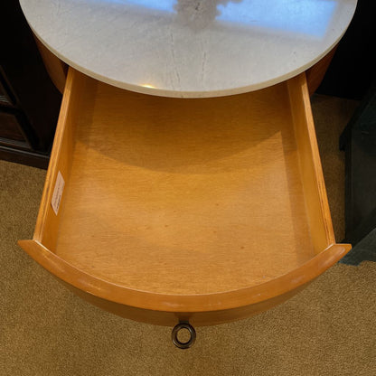 West Elm Marble Top Round 1 Drawer Nightstand
