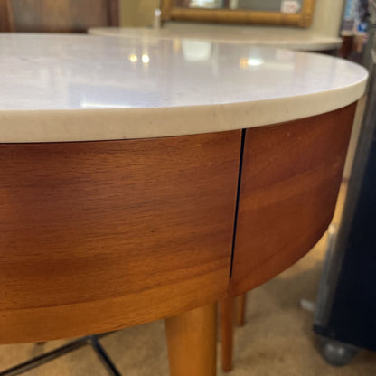 West Elm Marble Top Round 1 Drawer Nightstand