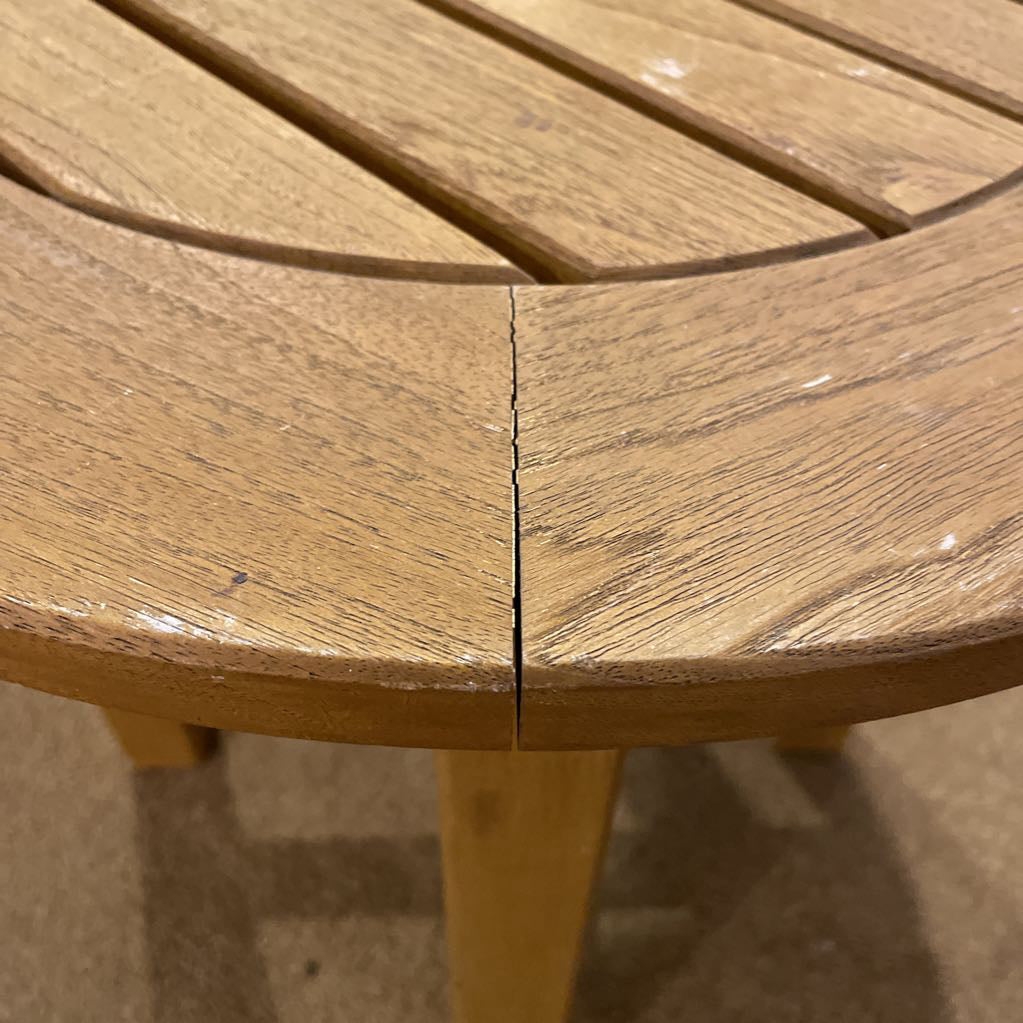 Round Slatted Outdoor Accent Table