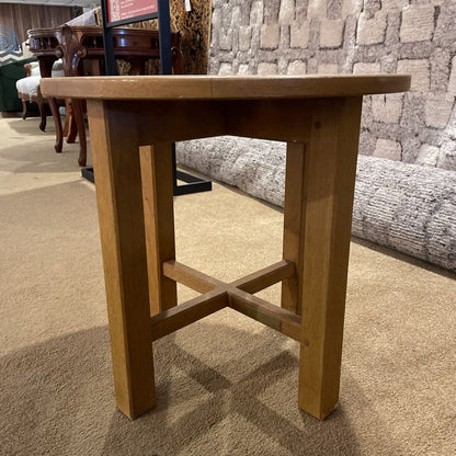 Round Slatted Outdoor Accent Table