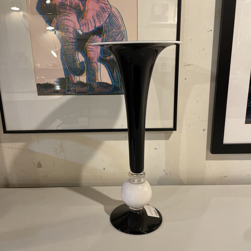 B&W Tall Fluted Vase UNIQUE FINDS