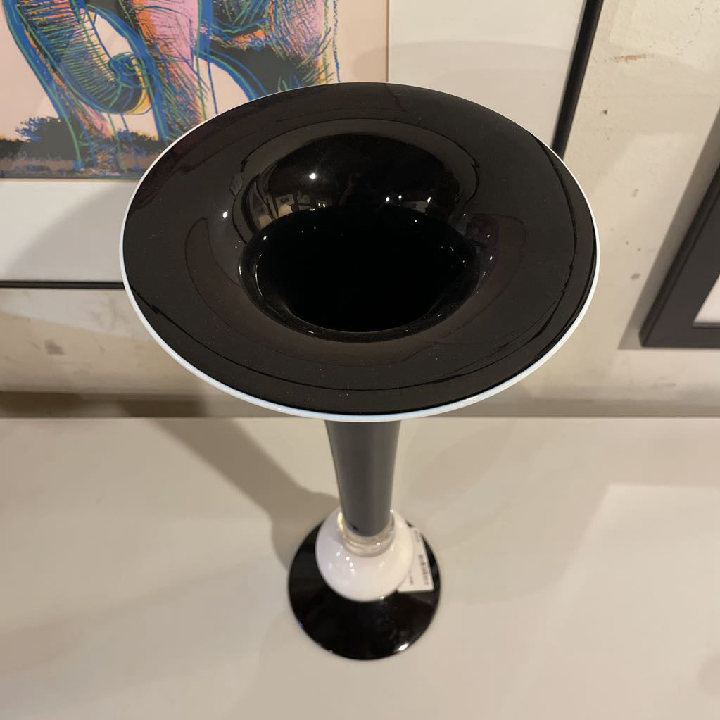 B&W Tall Fluted Vase UNIQUE FINDS
