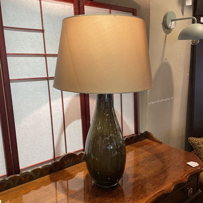 Purple Eggplant Glass Base Table Lamp