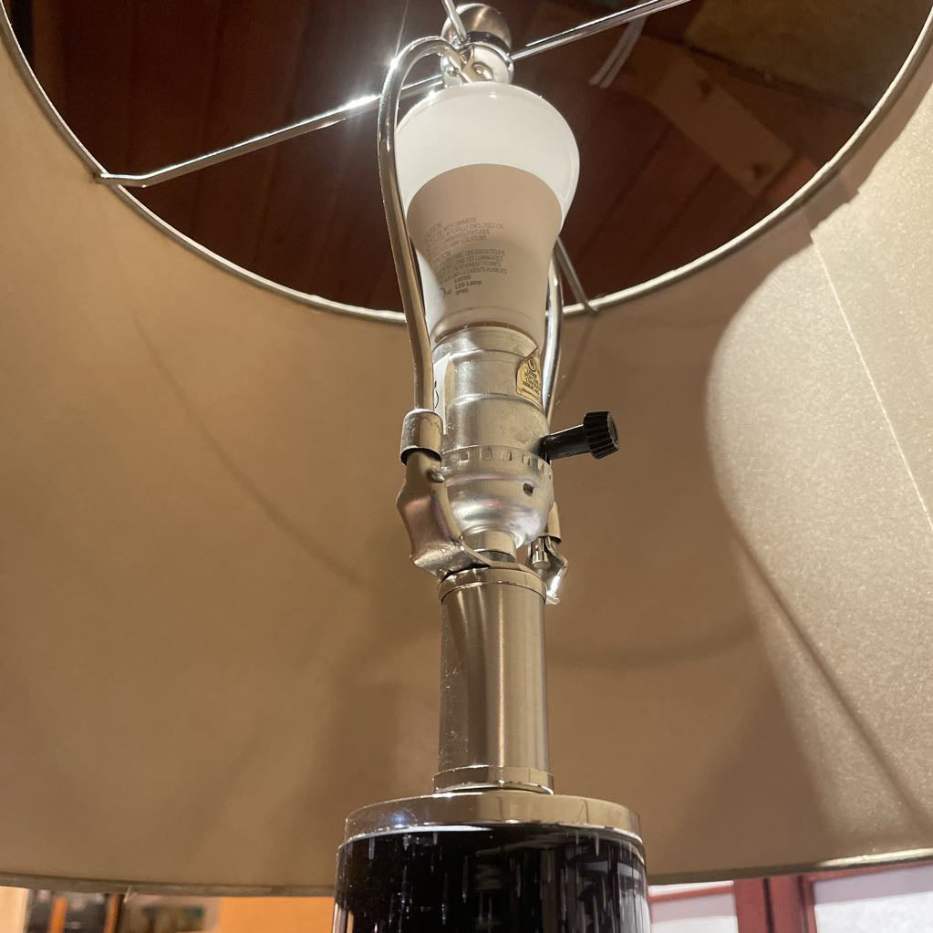 Purple Eggplant Glass Base Table Lamp