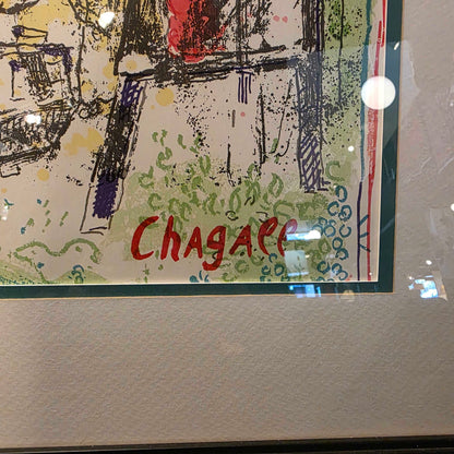 MARC CHAGALL Lithograph - "The Artist at the Village I"
