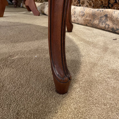 Carved Wood Marble Top Parlor Table C SIDE TABLES