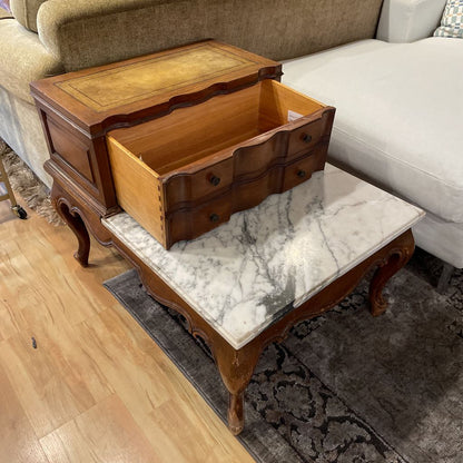 Marble Top Victorian Style Step Up Table