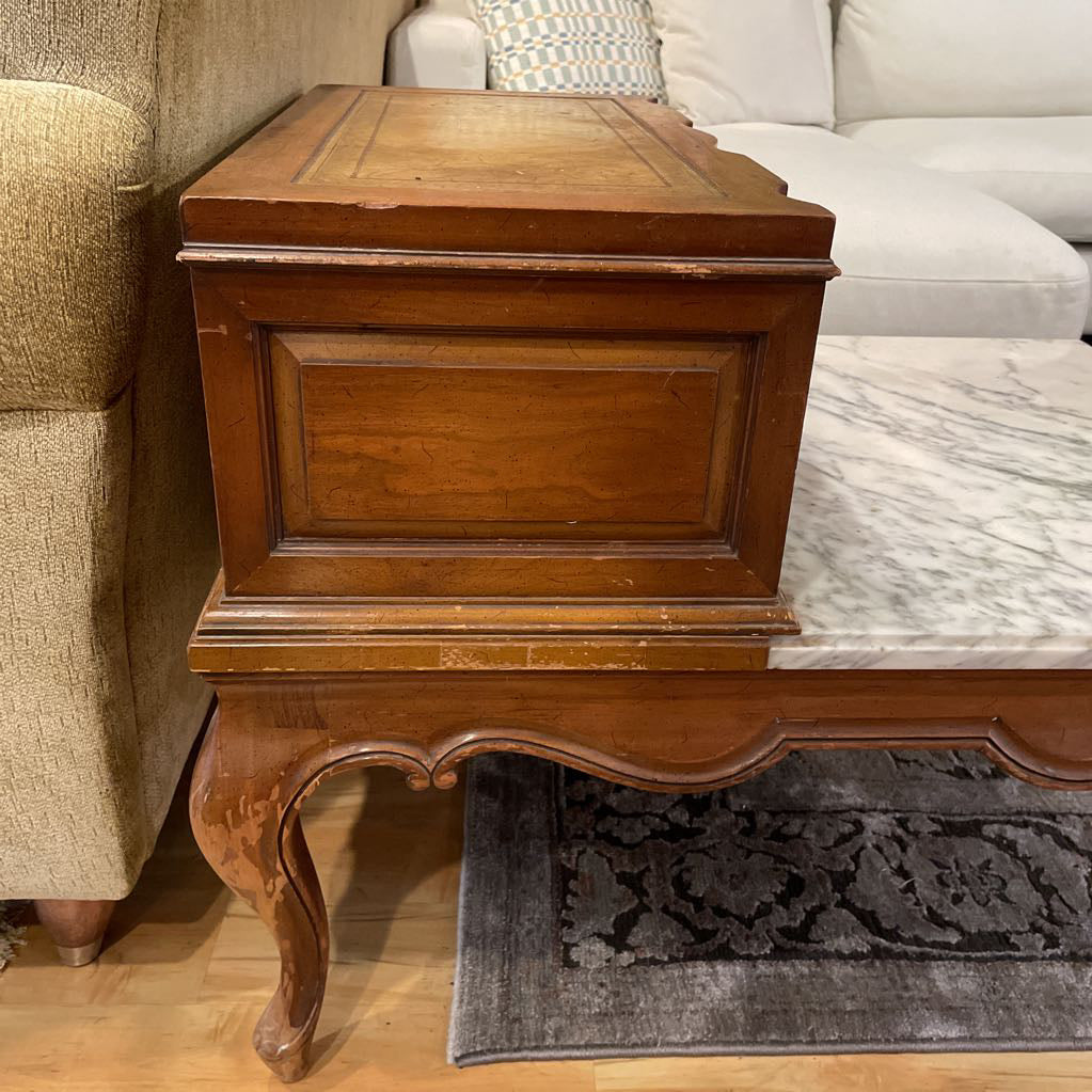 Marble Top Victorian Style Step Up Table