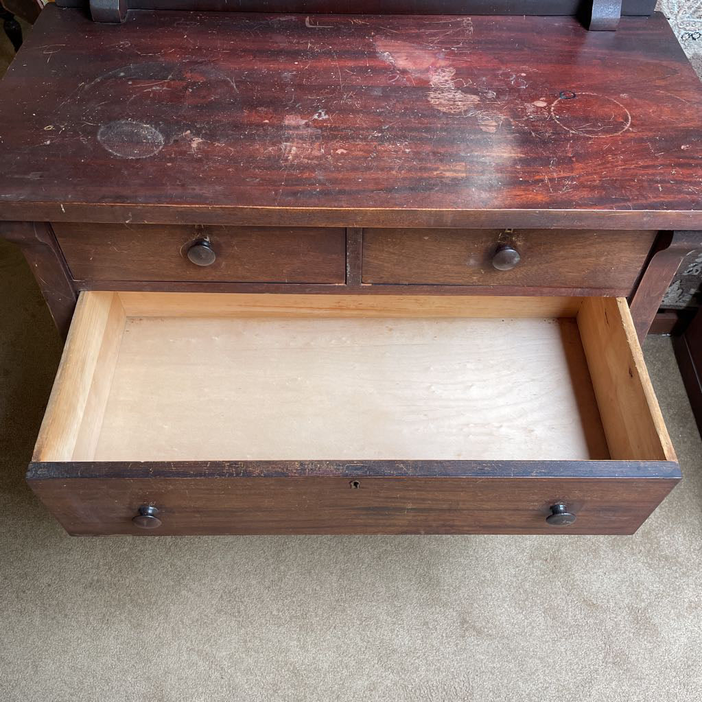 Vintage 4 Drawer Chest with Mirror AS IS