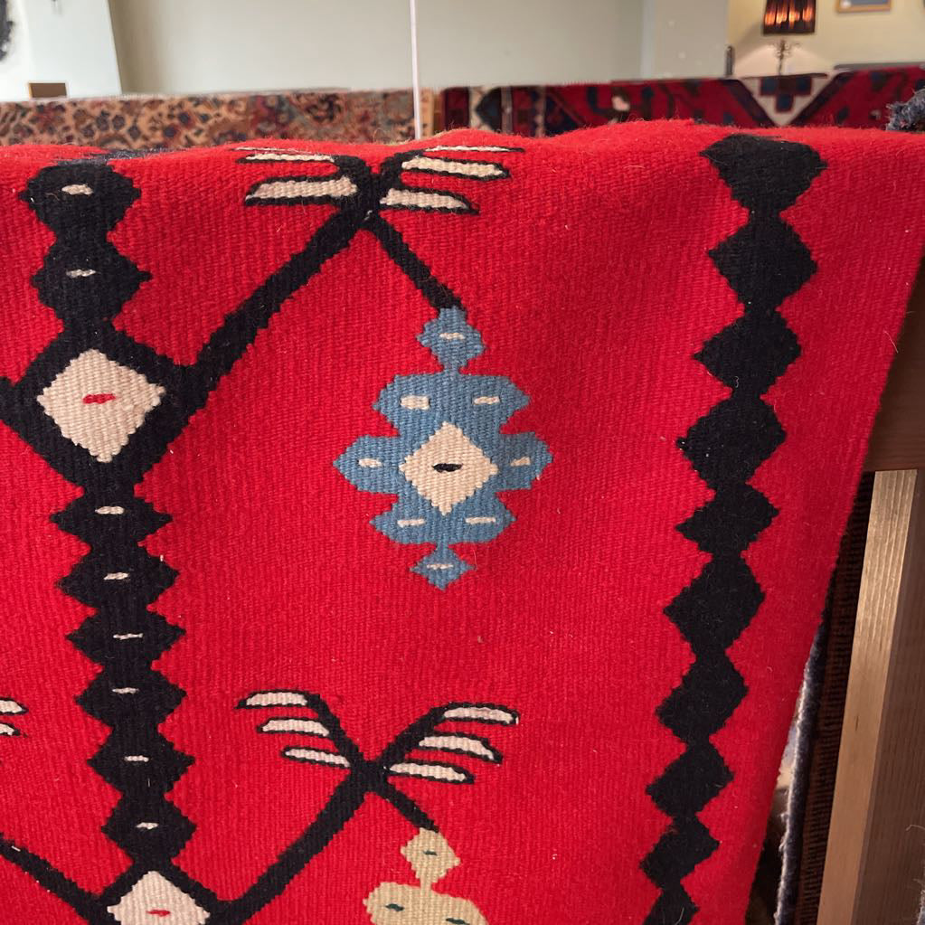 10x6 Bright Red Patterned Area Rug
