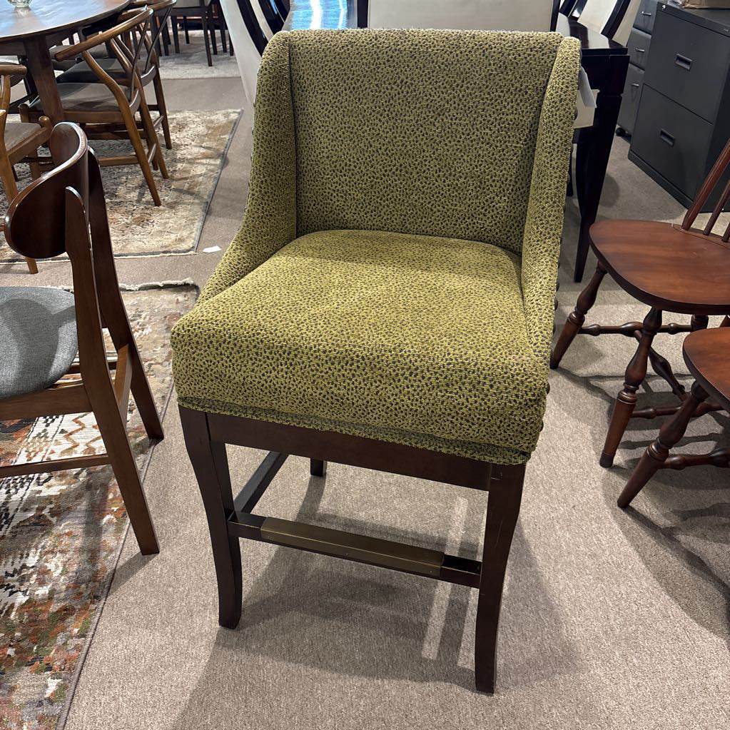 Set of 3 Bronze Nailhead Spotted Swivel Counter Chairs