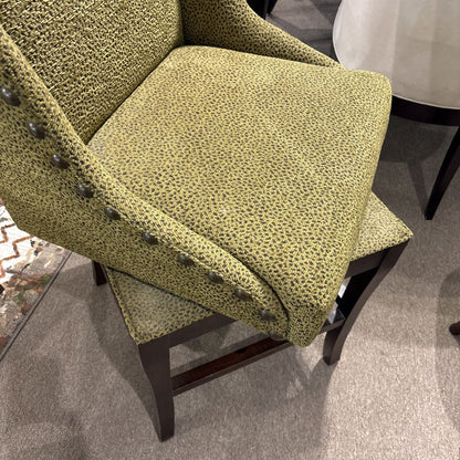 Set of 3 Bronze Nailhead Spotted Swivel Counter Chairs