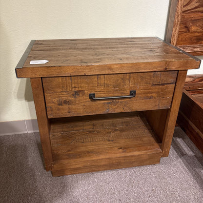 Rustic Wood & Metal Accent Nightstand